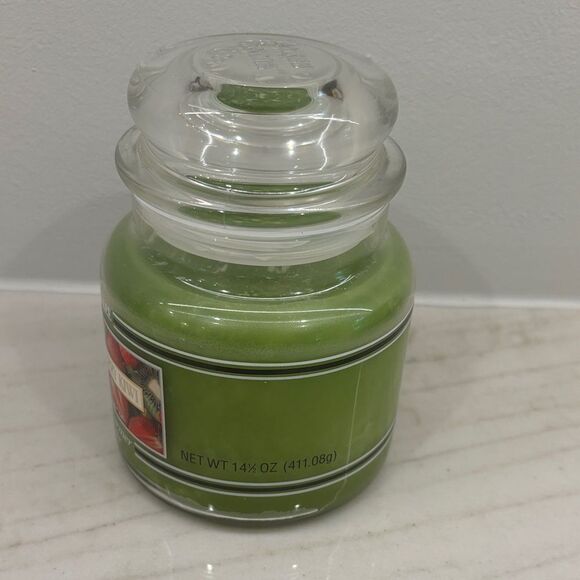 RARE Yankee Candle Black Band Strawberry Kiwi Jar 14.5 oz - Picture 2 of 6